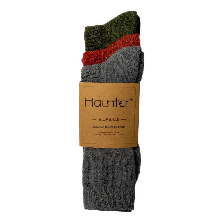 Alpaca Socks 3-pack | Grå, Roströd, Grön