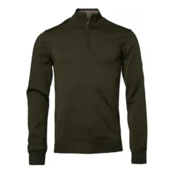 Aston Half Zip Merino Pullover Men | Dark Green
