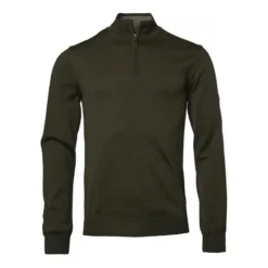 Aston Half Zip Merino Pullover Men | Dark Green