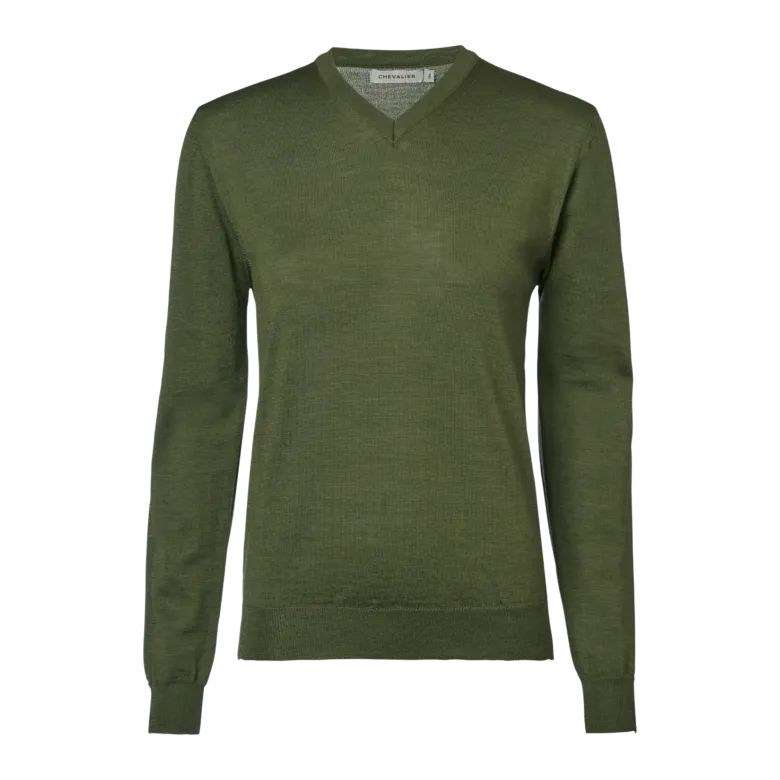 Blaise V-Neck Merino Pullover Women | Pine Green
