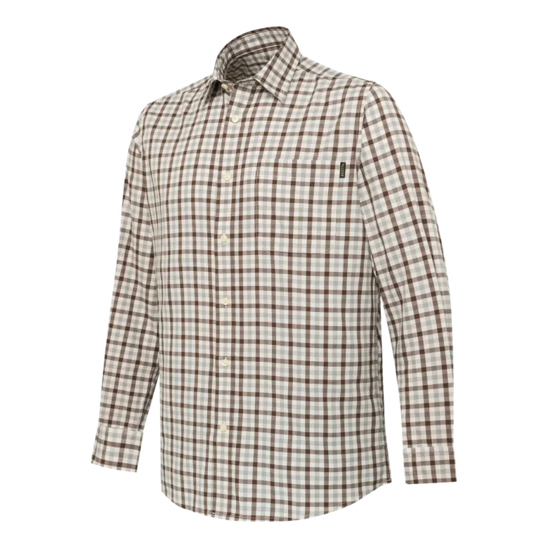 Bryggen Shirt | Grey and Brown check
