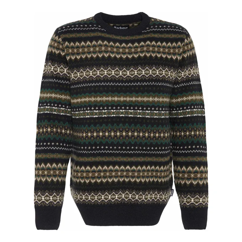 Case Fairisle Crew Neck Sweater | Black Marl