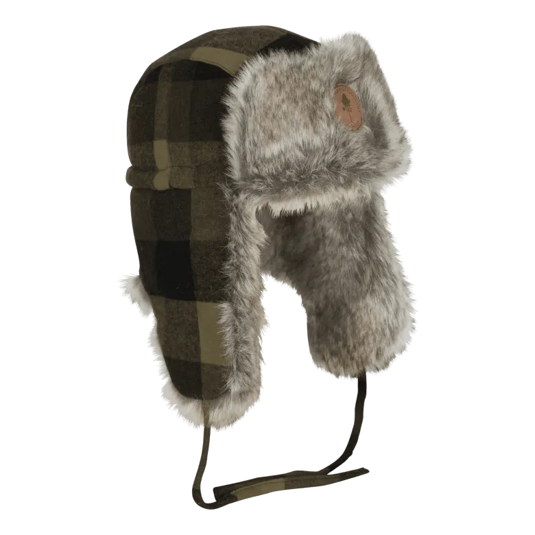 Classic Checked Fur Hat | Unisex | Green/Black