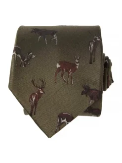 Dixter Silk Tie | Rifle Green Deer