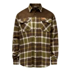 Douglas Shirt | Herr | OliveGreen/Cr.White
