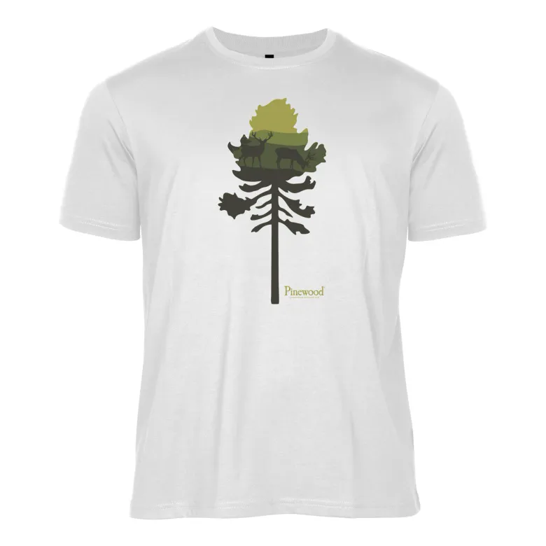 Finnveden Recycled Outdoor T-Shirt | Herr | White Mel Pine Tree