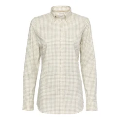 Florence Shooting Fit Stretch Shirt Women | Highland Green Tattersall