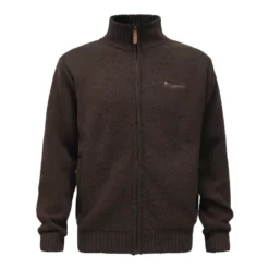 Hurricane Full Zip Sweater | Herr | Dark Brown Mel