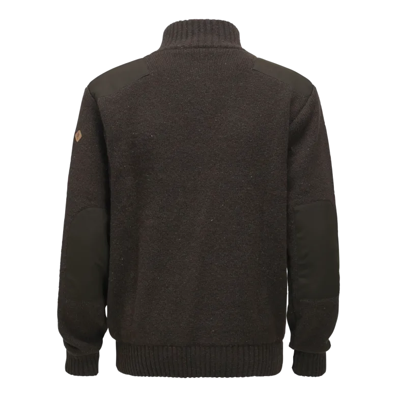 Hurricane Full Zip Sweater | Herr | Dark Brown Mel