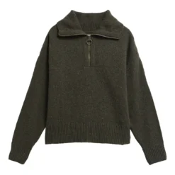 Lavensdale Half Zip Fleck Knitted Jumper | Olive