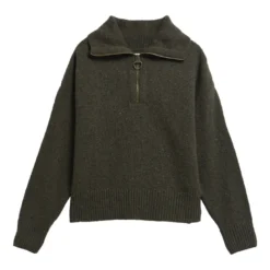 Lavensdale Half Zip Fleck Knitted Jumper | Olive