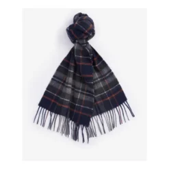 New Check Scarf | Navy/Dark Ginger