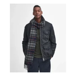 New Check Scarf | Navy/Dark Ginger