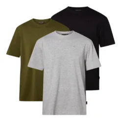 3-Pack T-Shirt | Herr | GreyMel/Pine/Black