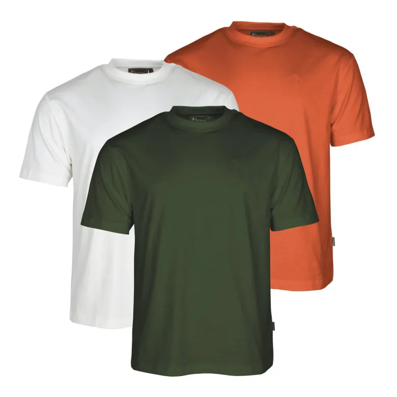 3-Pack T-Shirt | Herr | White/Pine/B.Orange