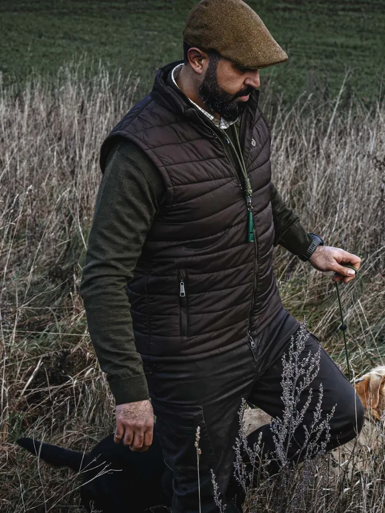Quintin Padded Vest Men | Leather Brown