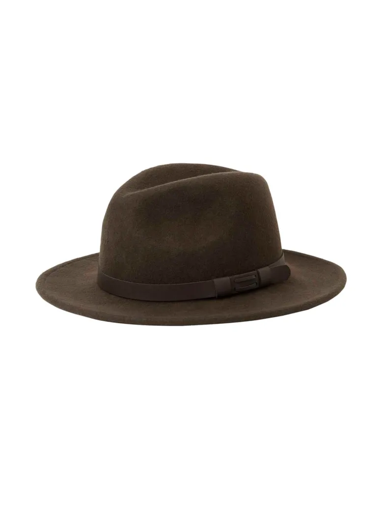 Skye Wool Hat | Leather Brown