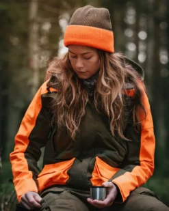 Småland Reversible Hunters Hat | Unisex | Moss Green/Orange