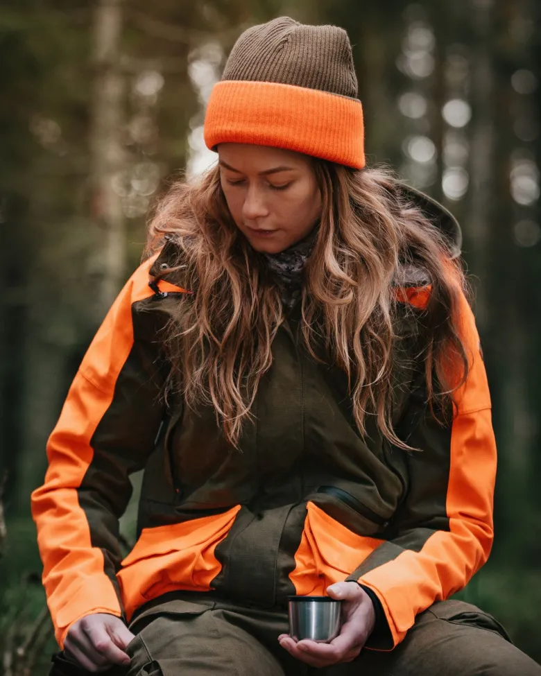 Småland Reversible Hunters Hat | Unisex | Moss Green/Orange