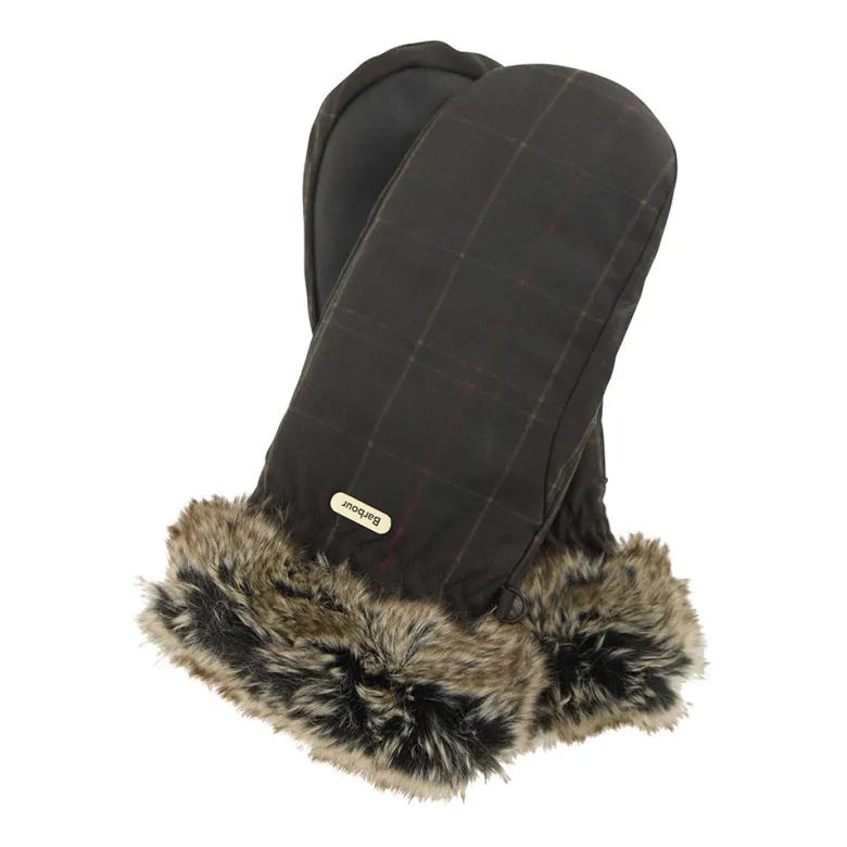 Tartan Wax Mitts | Olive