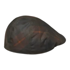 Torre Waxed Cotton Sixpence Cap | Hunter Brown Checked