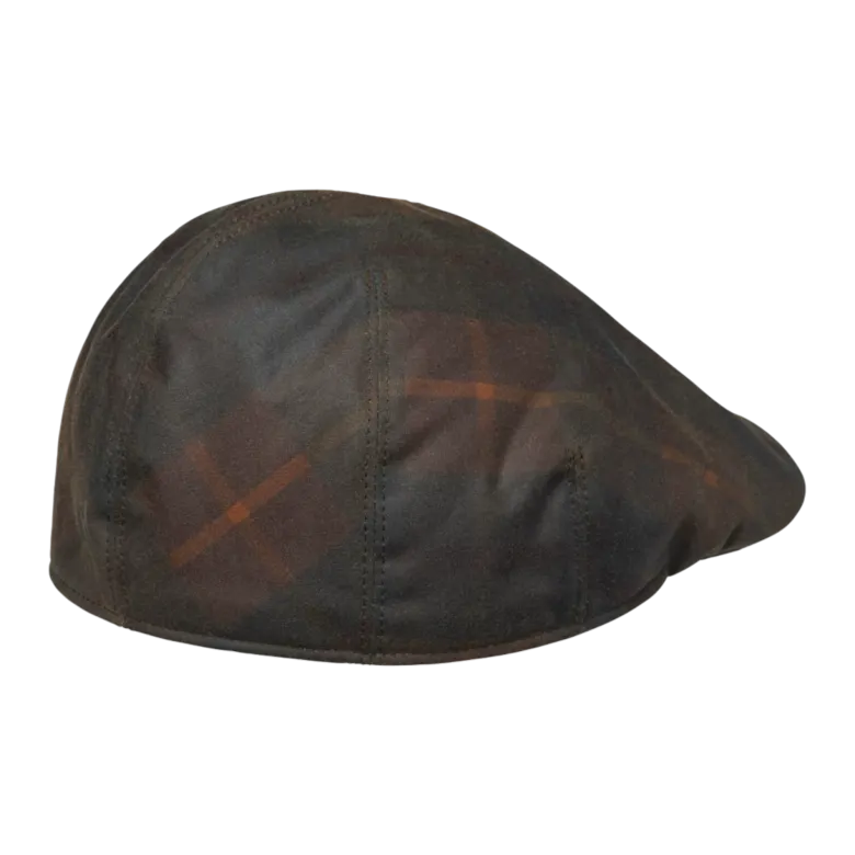 Torre Waxed Cotton Sixpence Cap | Hunter Brown Checked