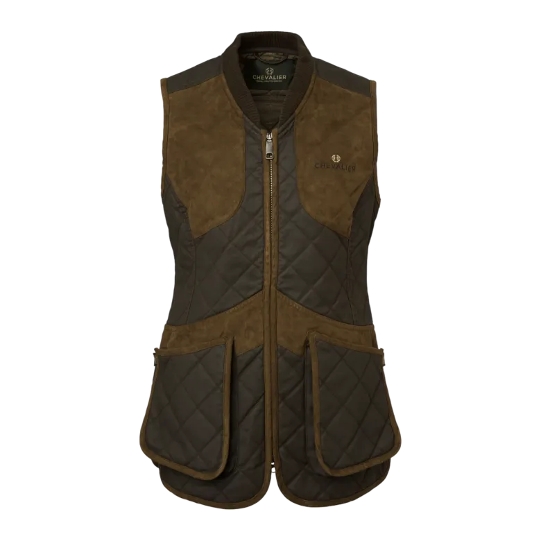 Vintage Original Shooting Vest Women | Leather Brown