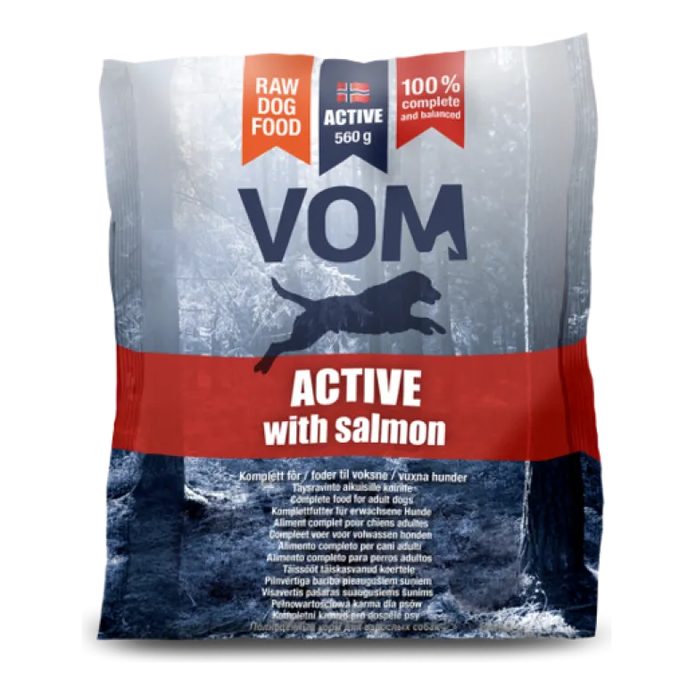 VOM - Active | Helfoder med Lax | Frysta köttbullar | 560 gr