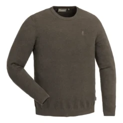 Värnamo Crewneck Knit. Sweater | Herr | Brown Mel